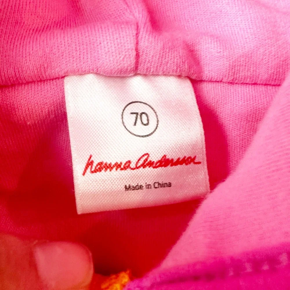 Hanna Andersson Pink Money Patch Cardigan Jacket Baby sz 6-12m